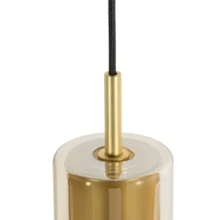 QAZQA Moderne goldene Pendelleuchte für 1-phasiges Schienensystem - Iconic Lloyd