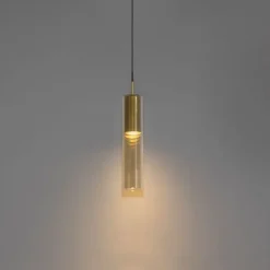 QAZQA Moderne goldene Pendelleuchte für 1-phasiges Schienensystem - Iconic Lloyd