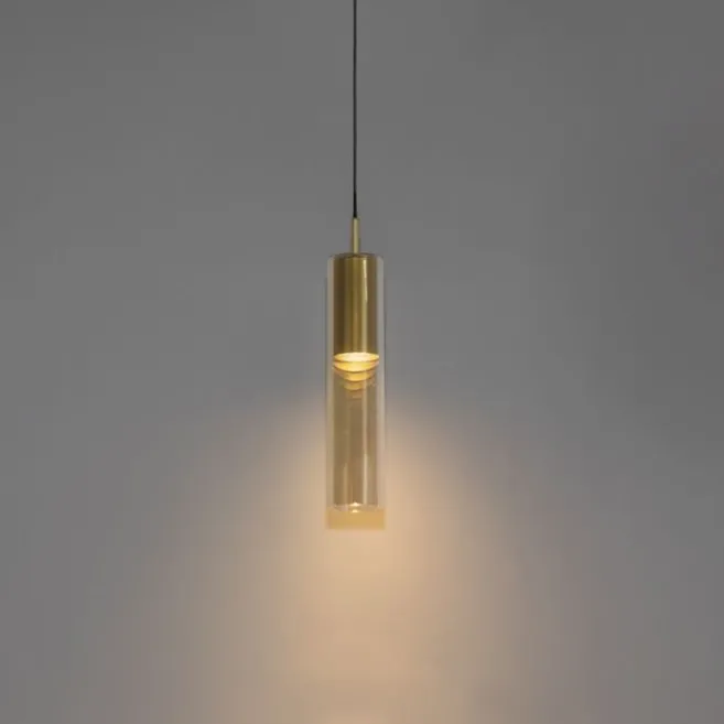 QAZQA Moderne goldene Pendelleuchte für 1-phasiges Schienensystem - Iconic Lloyd