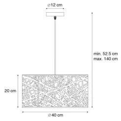 Honsel Moderne hanglamp zwart - Ludwig