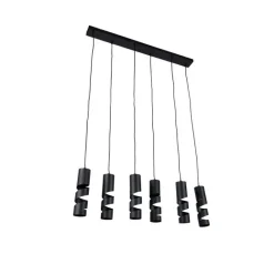 Trio Leuchten Moderne hanglamp zwart 6-lichts - Stream