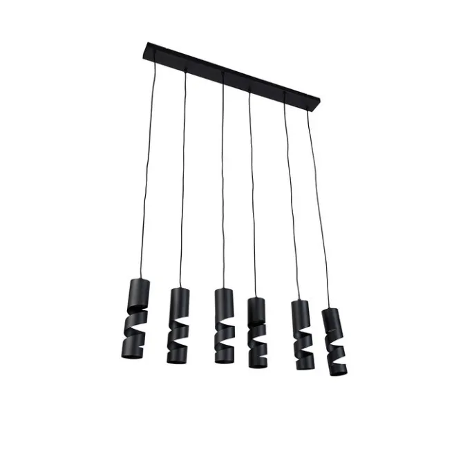 Trio Leuchten Moderne hanglamp zwart 6-lichts - Stream