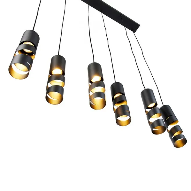 Trio Leuchten Moderne hanglamp zwart 6-lichts - Stream
