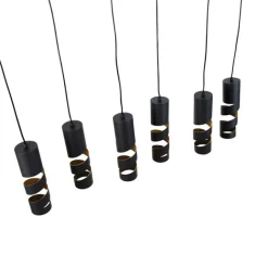 Trio Leuchten Moderne hanglamp zwart 6-lichts - Stream