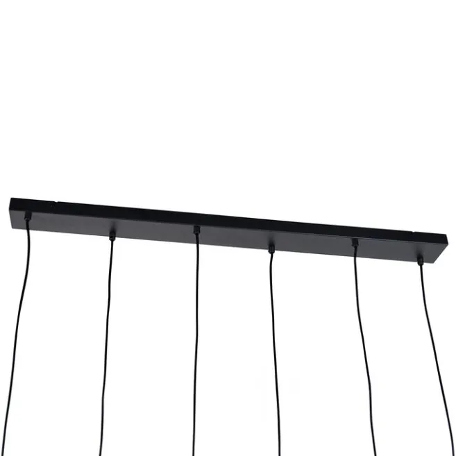 Trio Leuchten Moderne hanglamp zwart 6-lichts - Stream