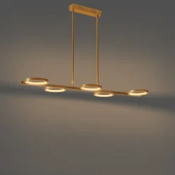 QAZQA Moderne Hängelampe inkl. LED 3-stufig dimmbar gold 5-flammig - Vivé