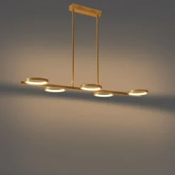 QAZQA Moderne Hängelampe inkl. LED 3-stufig dimmbar gold 5-flammig - Vivé