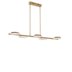 QAZQA Moderne Hängelampe inkl. LED 3-stufig dimmbar gold 5-flammig - Vivé