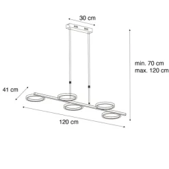 QAZQA Moderne Hängelampe inkl. LED 3-stufig dimmbar gold 5-flammig - Vivé