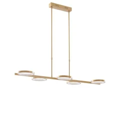 QAZQA Moderne Hängelampe inkl. LED 3-stufig dimmbar gold 5-flammig - Vivé