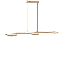 QAZQA Moderne Hängelampe inkl. LED 3-stufig dimmbar gold 5-flammig - Vivé