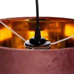 Honsel Moderne Hängelampe rosa mit Gold 30 cm - Rosalina