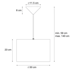 Honsel Moderne Hängelampe rosa mit Gold 30 cm - Rosalina