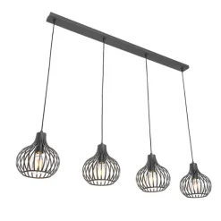 QAZQA Moderne Hängelampe schwarz 4-Licht - Sapphira