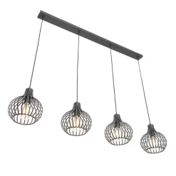 QAZQA Moderne Hängelampe schwarz 4-Licht - Sapphira