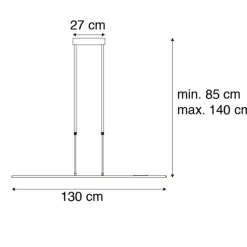 QAZQA Moderne Hängelampe schwarz inkl. LED Dimmbar - Bold