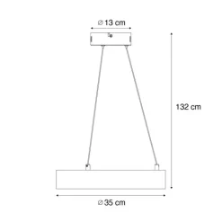 QAZQA Moderne Hängelampe schwarz 35cm 3-Stufen-Dimmbar - Organici