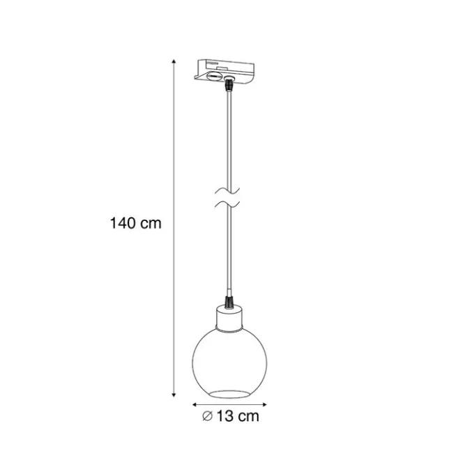 QAZQA Moderne Hängelampe schwarz mit Rauchglas für 1-Phasen-Schienensystem - Iconic Lava