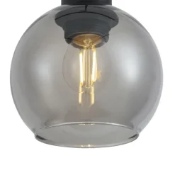 QAZQA Moderne Hängelampe schwarz mit Rauchglas für 1-Phasen-Schienensystem - Iconic Lava