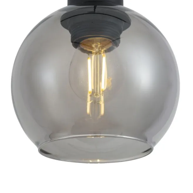 QAZQA Moderne Hängelampe schwarz mit Rauchglas für 1-Phasen-Schienensystem - Iconic Lava