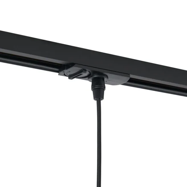 QAZQA Moderne Hängelampe schwarz mit Rauchglas für 1-Phasen-Schienensystem - Iconic Lava