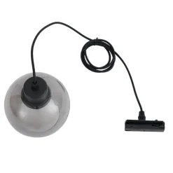 QAZQA Moderne Hängelampe schwarz mit Rauchglas für 1-Phasen-Schienensystem - Iconic Lava