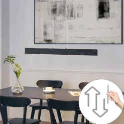 QAZQA Moderne Hängelampe schwarz inkl. LED 3-Stufen-Dimmbar Easylift - Straight