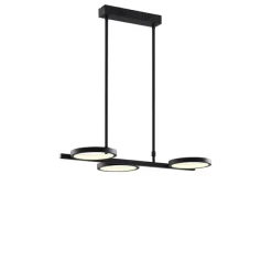 QAZQA Moderne Hängelampe schwarz inkl. LED 3-stufig dimmbar 3-flammig - Vivé