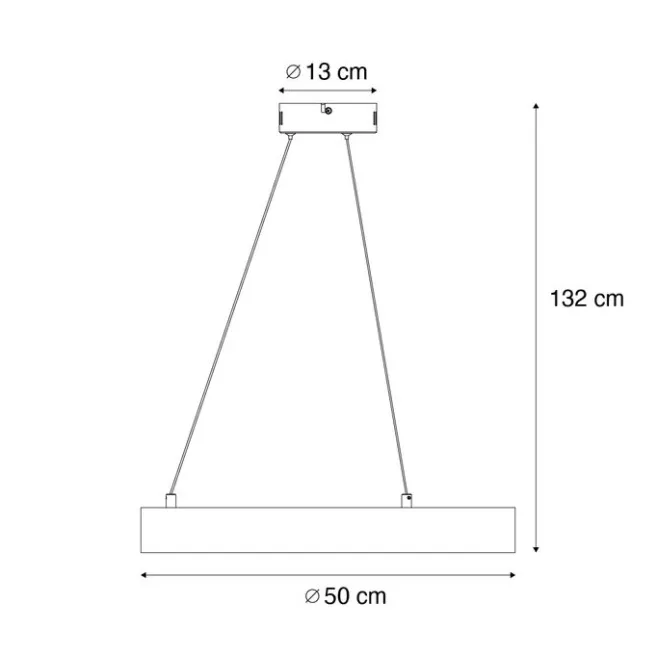 QAZQA Moderne Hängelampe schwarz 50cm inkl. LED 3-Stufen-Dimmbar - Organici