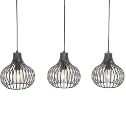 QAZQA Moderne Hängelampe schwarz 3-Licht - Sapphira