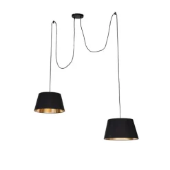 QAZQA Moderne Hängelampe Schwarz 2-Lichter - Lofty