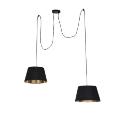 QAZQA Moderne Hängelampe Schwarz 2-Lichter - Lofty