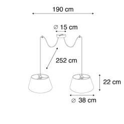 QAZQA Moderne Hängelampe Schwarz 2-Lichter - Lofty