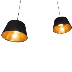 QAZQA Moderne Hängelampe Schwarz 2-Lichter - Lofty