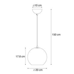 Trio Leuchten Moderne Hängelampe schwarz mit Rauchglas - Clayton