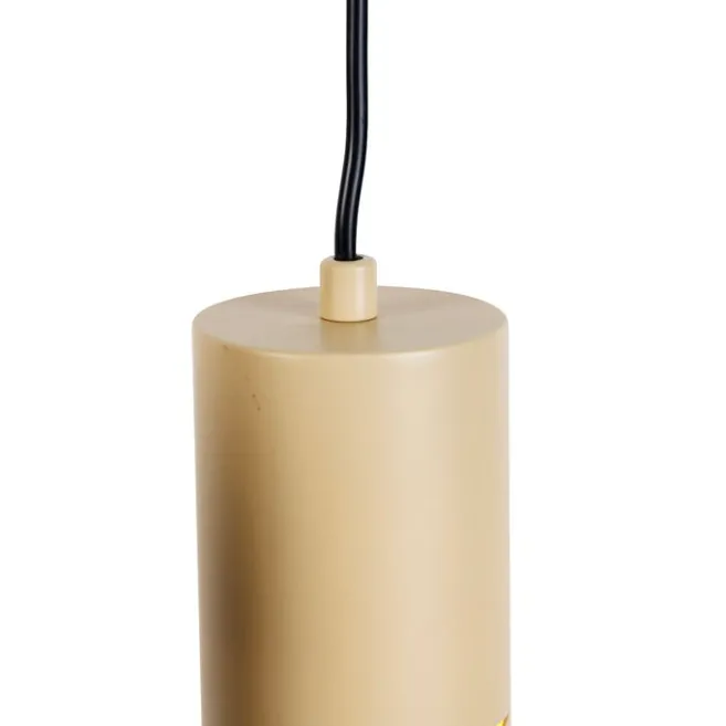 Trio Leuchten Moderne Hängelampe schwarz mit Taupe und Beige 6-flammig - Stream