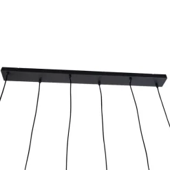 Trio Leuchten Moderne Hängelampe schwarz mit Taupe und Beige 6-flammig - Stream