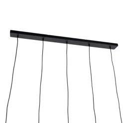 Trio Leuchten Moderne Hängelampe schwarz mit Rauchglas 5-Licht - Clayton