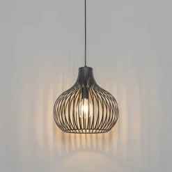 QAZQA Moderne Hängelampe schwarz 38 cm - Saffira