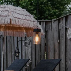 QAZQA Moderne Hängelampe Schwarz mit Glas IP44 - Jarra