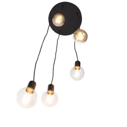 QAZQA Moderne Hängelampe schwarz 35 cm 5-Licht - Facil