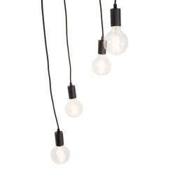 QAZQA Moderne Hängelampe schwarz 35 cm 5-Licht - Facil