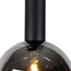 Trio Leuchten Moderne Hängelampe schwarz mit Rauchglas 3-flammig - Clayton