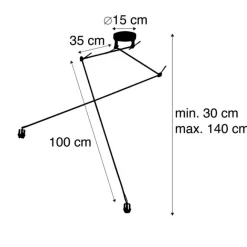 QAZQA Moderne Hängelampe Stahl ohne Lampenschirm - Blitz II