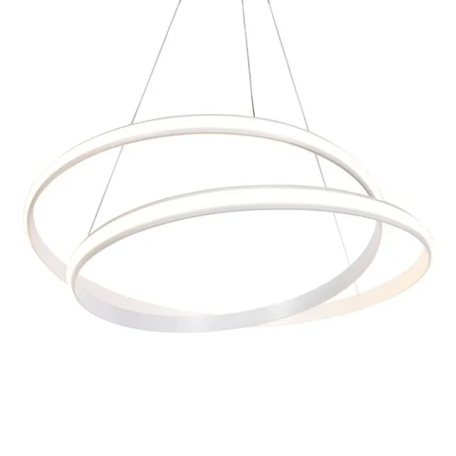 QAZQA Moderne Hängelampe weiß 74 cm inkl. LED dimmbar - Rowan