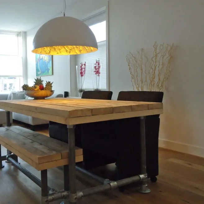 QAZQA Moderne Hängelampe Weiß mit Silber 70cm - Magna