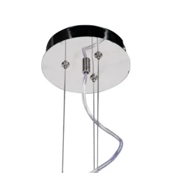 QAZQA Moderne Hängelampe Weiß mit Silber 70cm - Magna