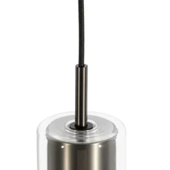 QAZQA Moderne Hängeleuchte Gunmetal für 1-phasiges Schienensystem - Iconic Lloyd