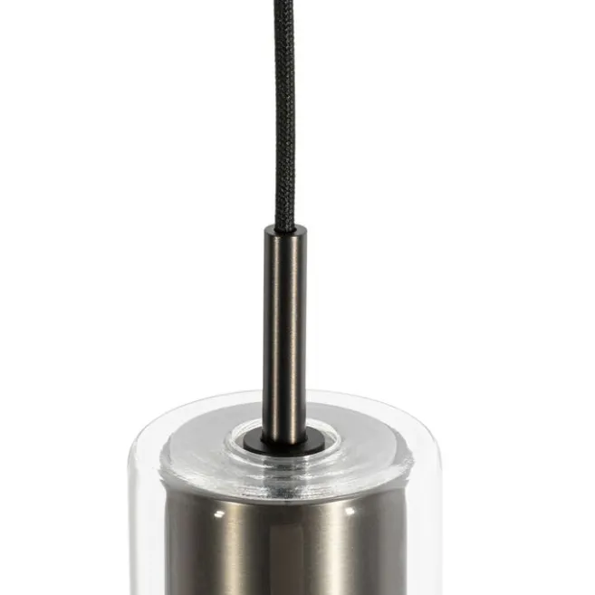 QAZQA Moderne Hängeleuchte Gunmetal für 1-phasiges Schienensystem - Iconic Lloyd