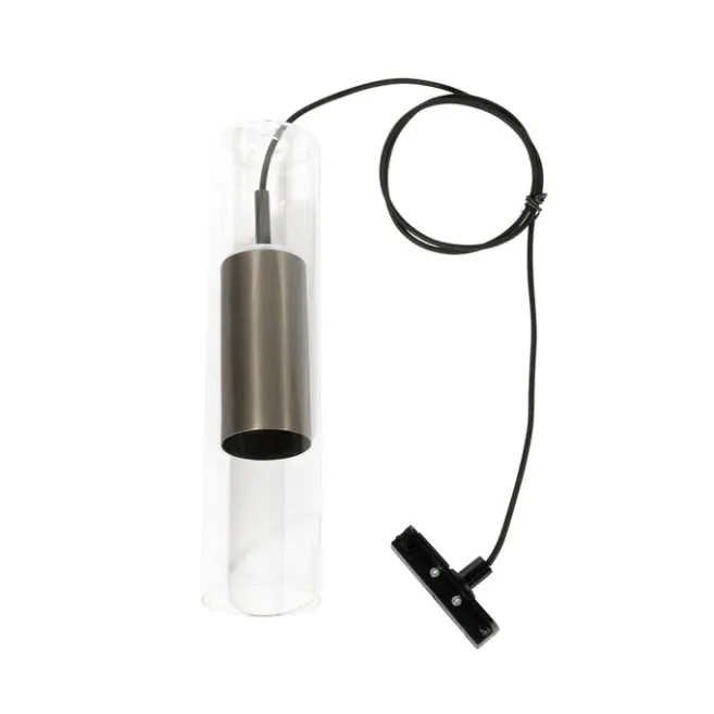 QAZQA Moderne Hängeleuchte Gunmetal für 1-phasiges Schienensystem - Iconic Lloyd